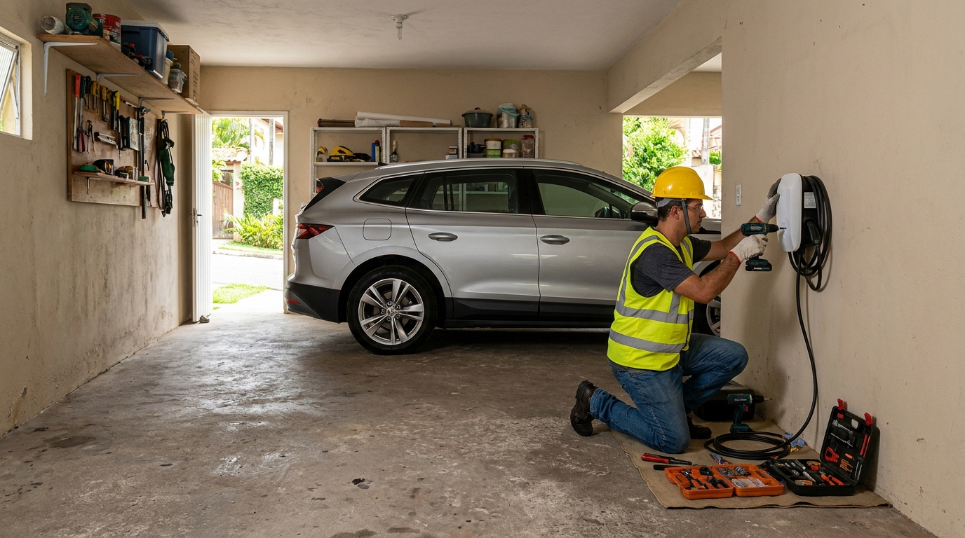 Instalacao de carregador de carro eletrico residencial em Maceió‑AL
