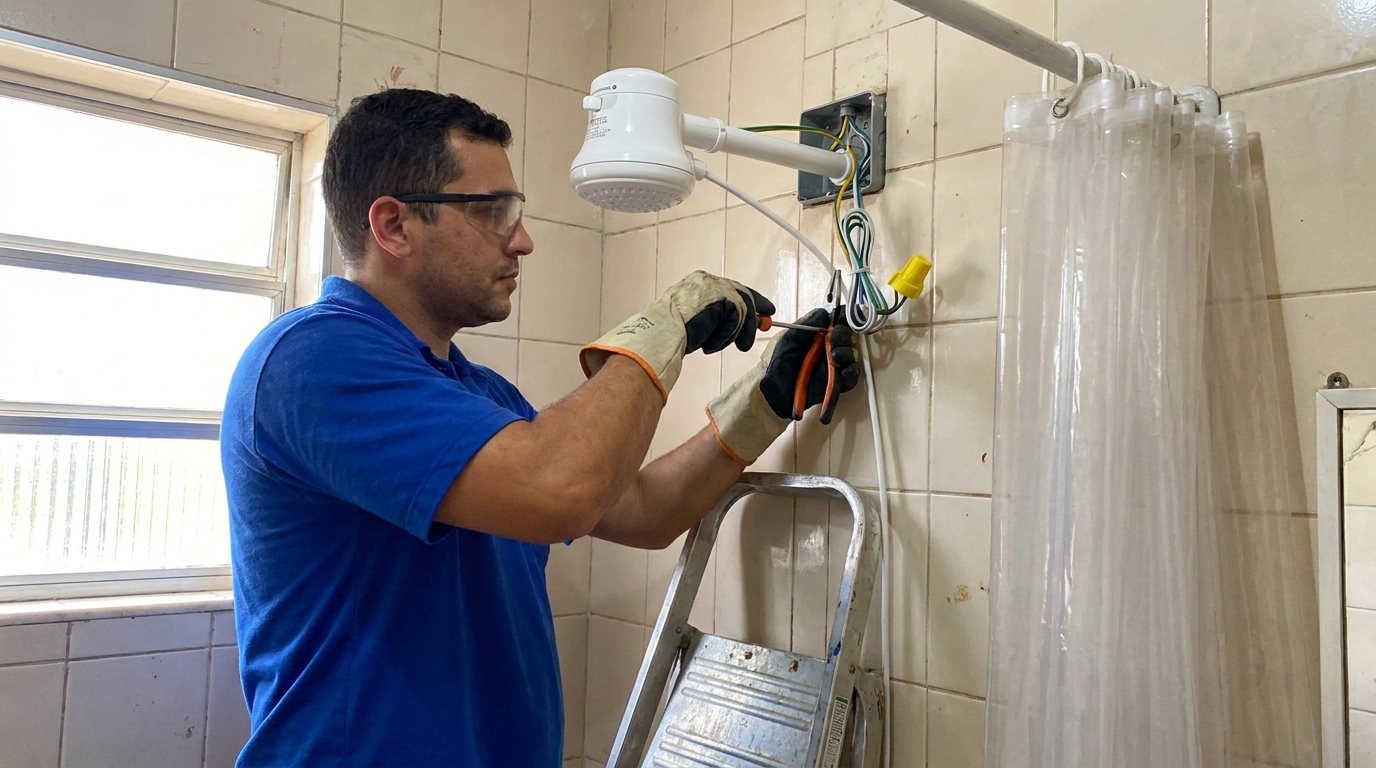 Instalacao de chuveiro eletrico residencial em Maceió‑AL